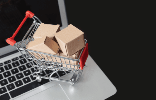 Shopping Cart Boxes Laptop Ecommerce